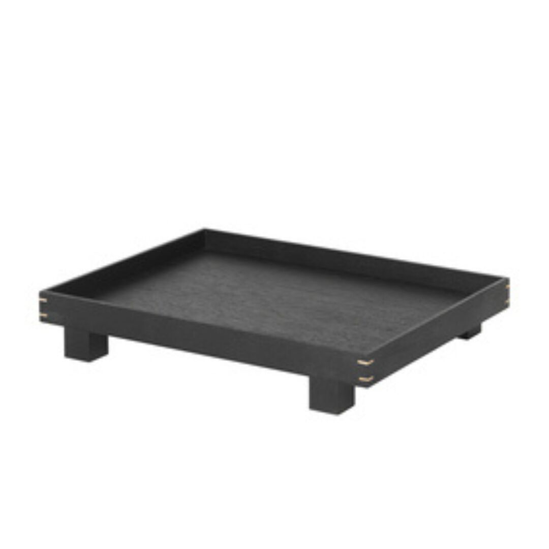 Ferm Living Holztablett Bon Wooden Von Ferm Living Small , Schwarz lackierte Eiche