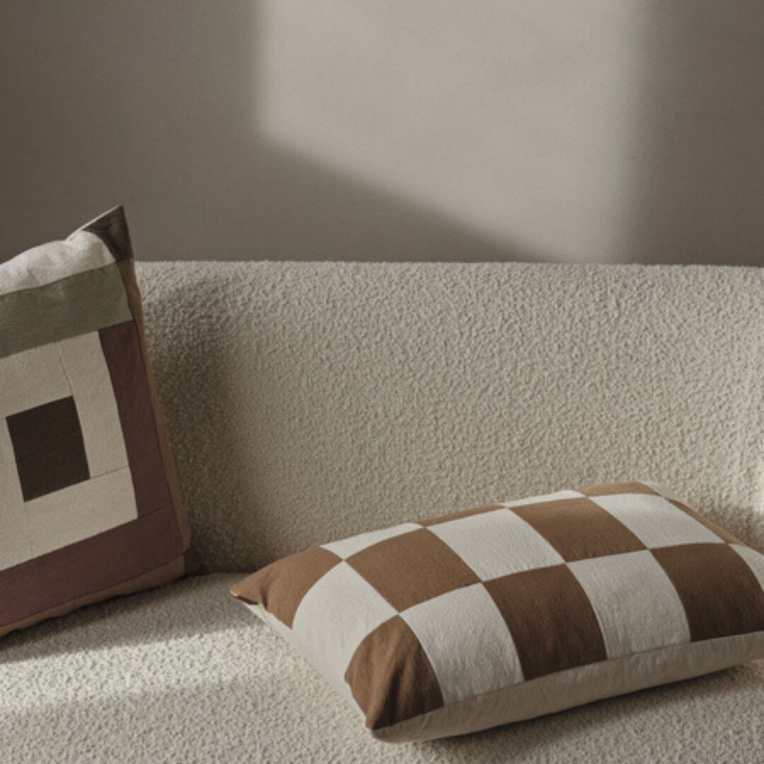 Ferm Living Border Patchwork Cushion B: 50 cm / H: 50 cm