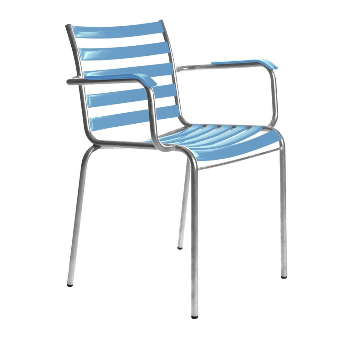Manufakt Stuhlmodell 14/a mit Armlehnen von Bättig  Hellblau - NCS S 2040 - R90B