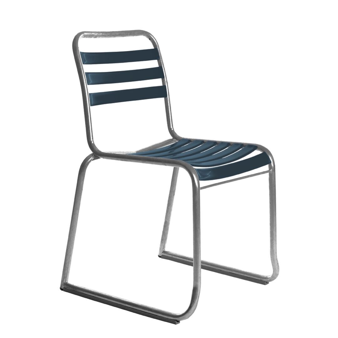 Manufakt Stuhlmodell 11 Kufen von Bättig Graublau - RAL 5008, Chouchin 1 LED h. 10 m