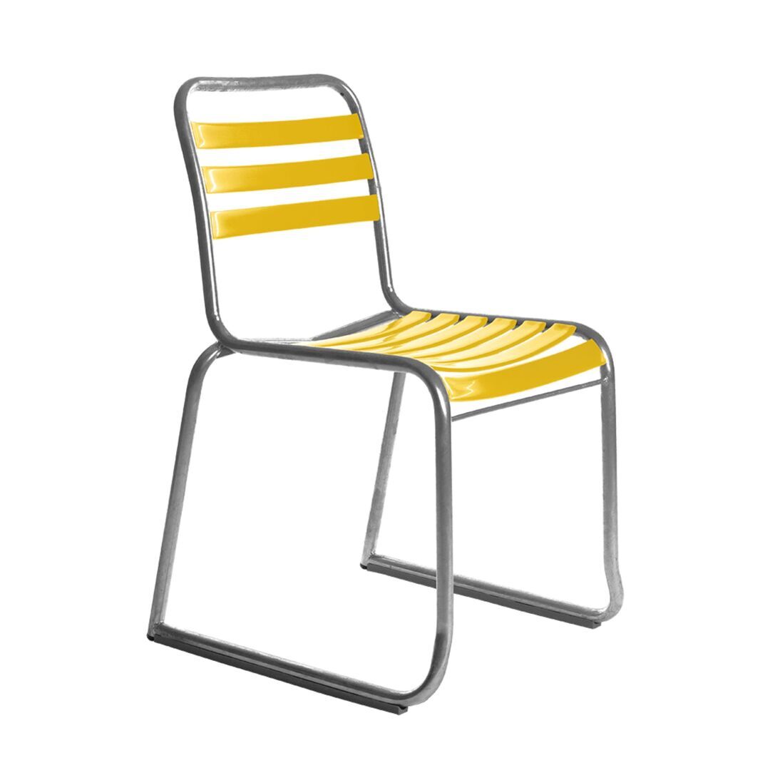 Manufakt Stuhlmodell 11 Kufen von Bättig Zitronengelb - RAL 1012, Chouchin 1 LED h. 10 m