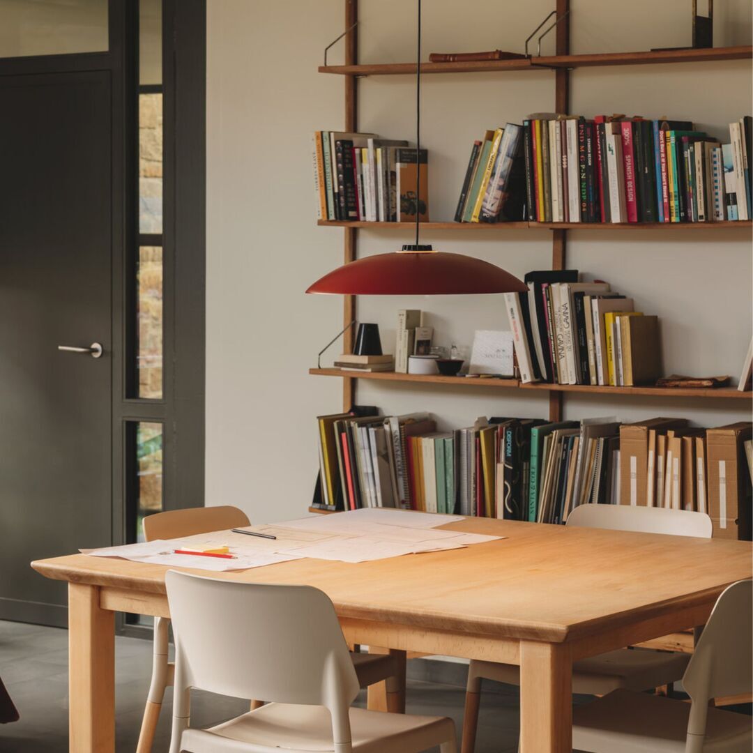 Santa & Cole Pendelleuchte HeadLed Metallic M von Santa & Cole Hematite Red, 8M