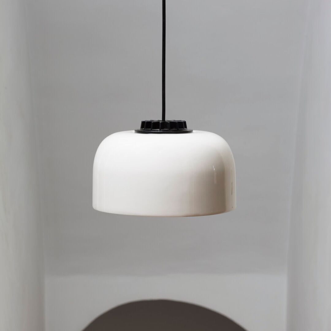 Santa & Cole Pendelleuchte HeadLed Ceramic L von Santa & Cole  Hellrosa RAL 3015, White-3