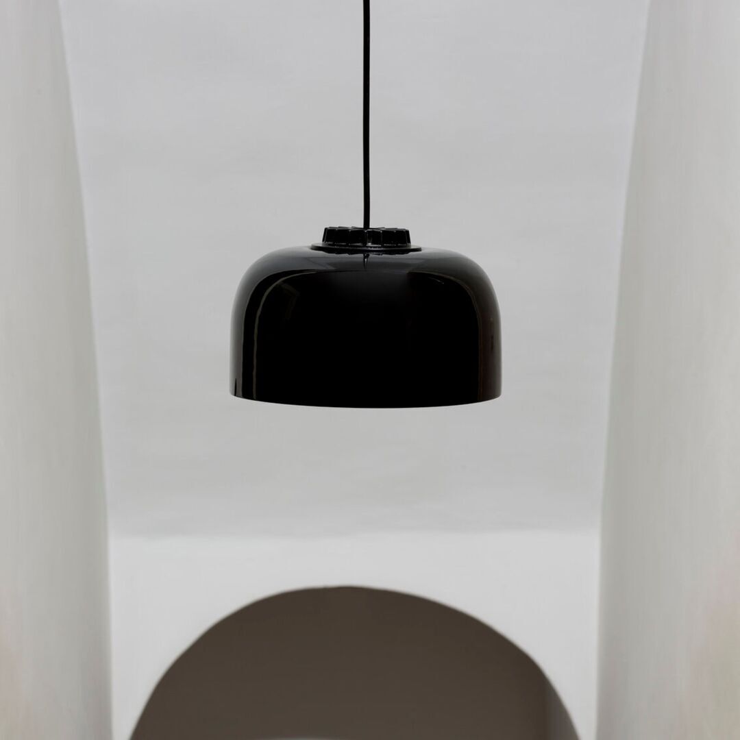 Santa & Cole Pendelleuchte HeadLed Ceramic L von Santa & Cole  Hellrosa RAL 3015, Black