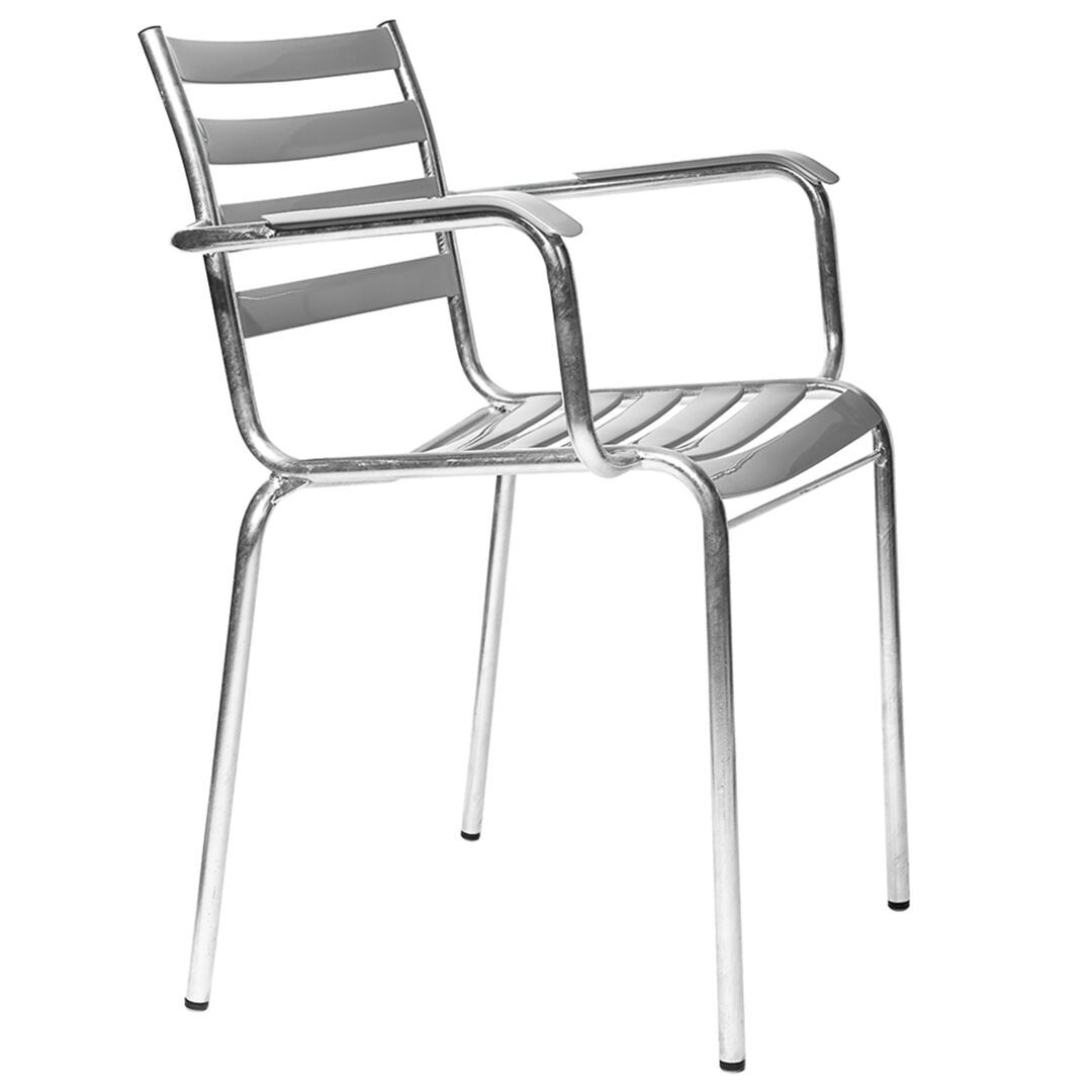 Manufakt Stuhl mit Armlehnen Modell 710a von Bättig Signalgrau 