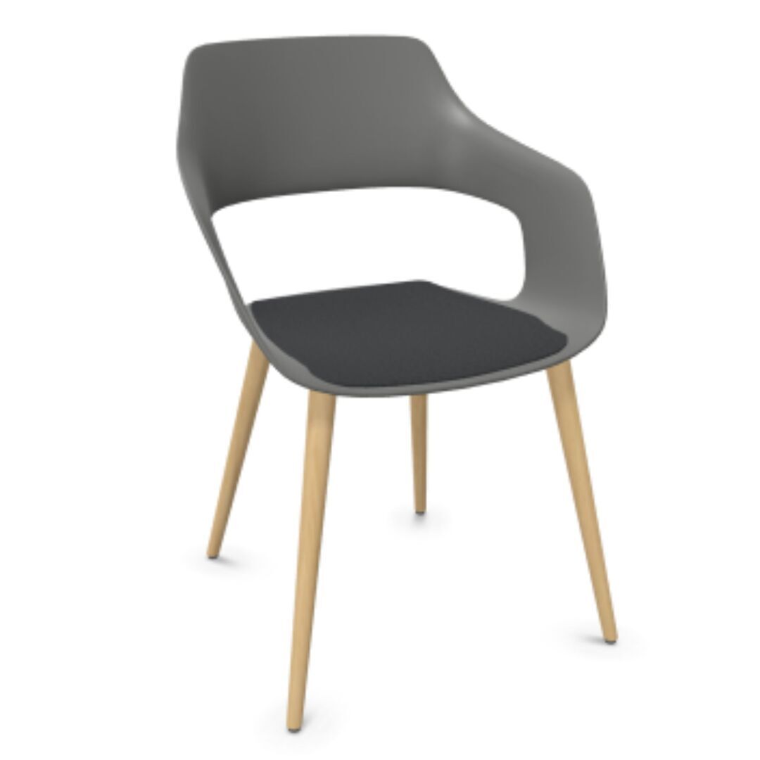 Wilkhahn Bürostuhl Occo 222/21 von Wilkhahn Grau, Anthrazit 01, Eiche natur geölt