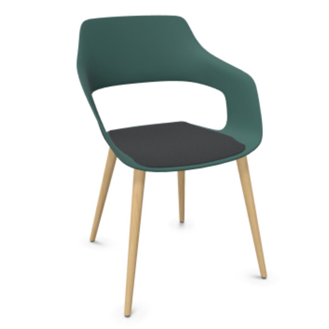 Wilkhahn Bürostuhl Occo 222/21 von Wilkhahn Smaragdgrün, Anthrazit 01, Eiche natur geölt