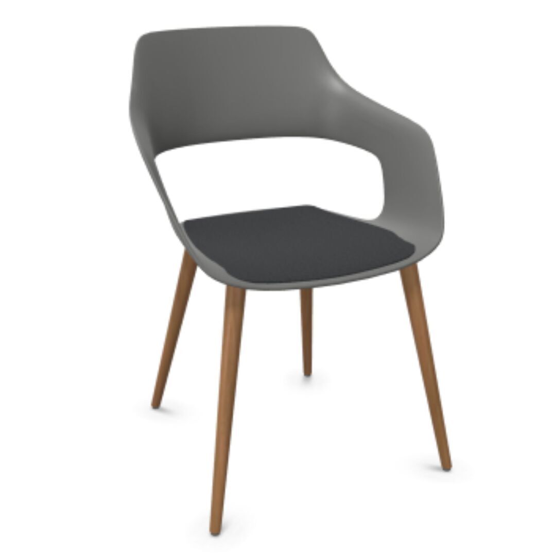 Wilkhahn Bürostuhl Occo 222/21 von Wilkhahn Grau, Anthrazit 01, Walnuss naturgeölt