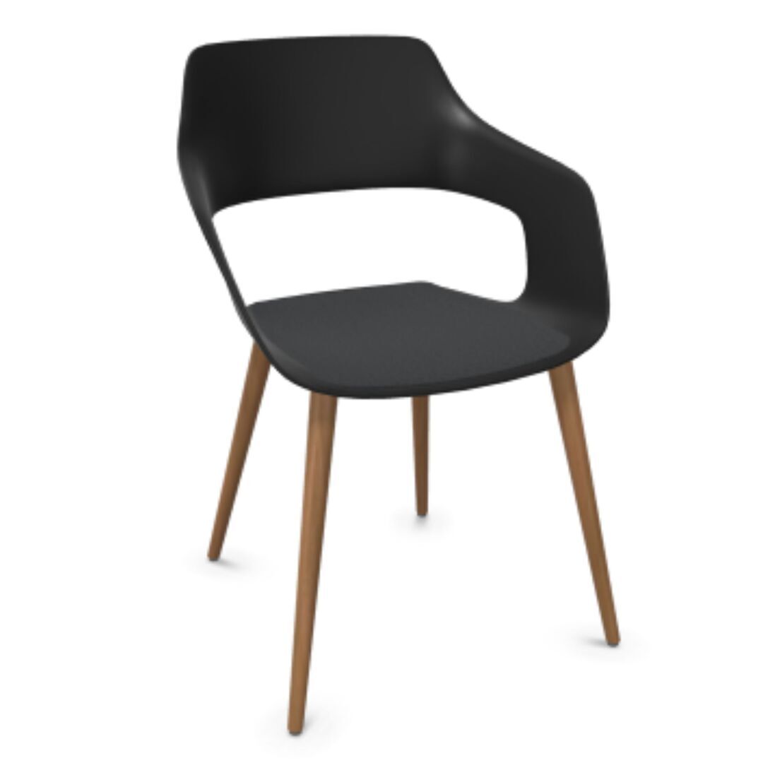 Wilkhahn Bürostuhl Occo 222/21 von Wilkhahn Schwarz, Anthrazit 01, Walnuss naturgeölt