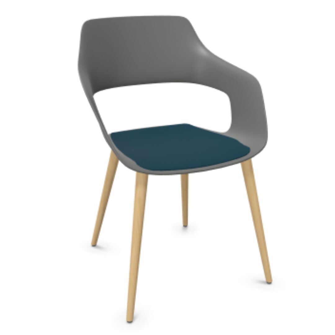 Wilkhahn Bürostuhl Occo 222/21 von Wilkhahn Grau, Deep water 39, Eiche natur geölt