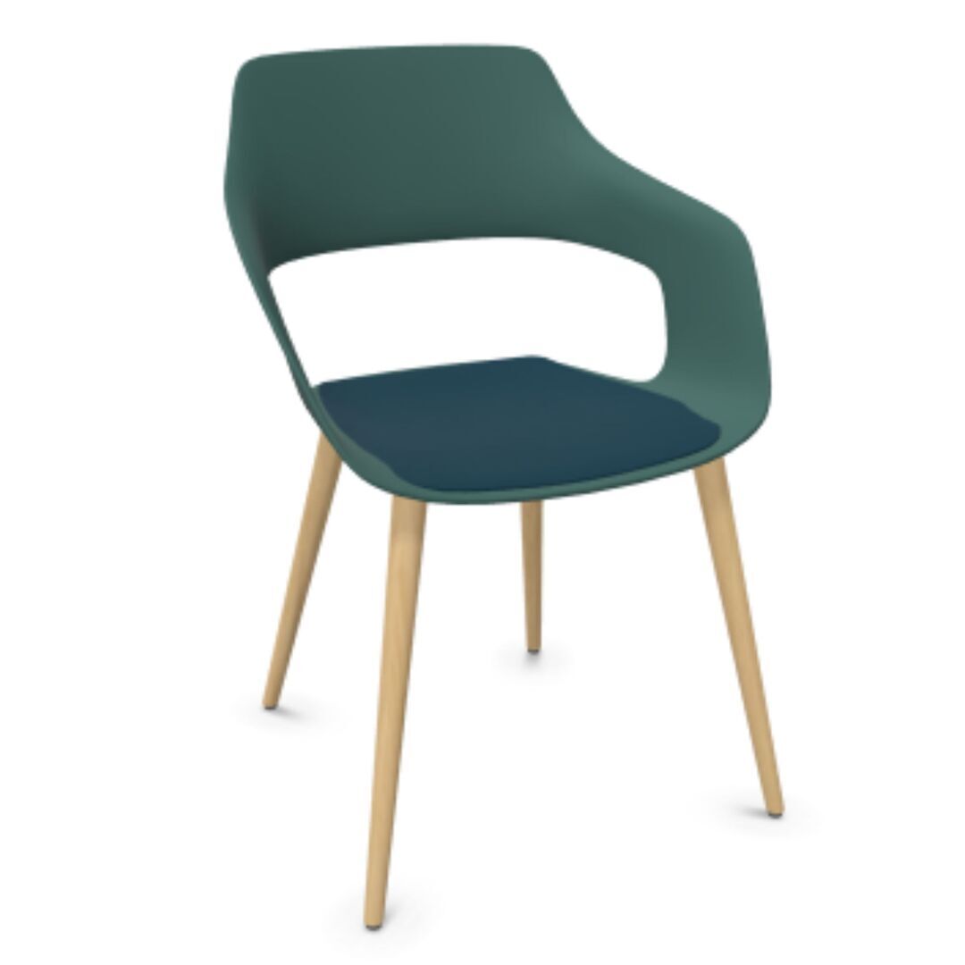 Wilkhahn Bürostuhl Occo 222/21 von Wilkhahn Smaragdgrün, Deep water 39, Eiche natur geölt