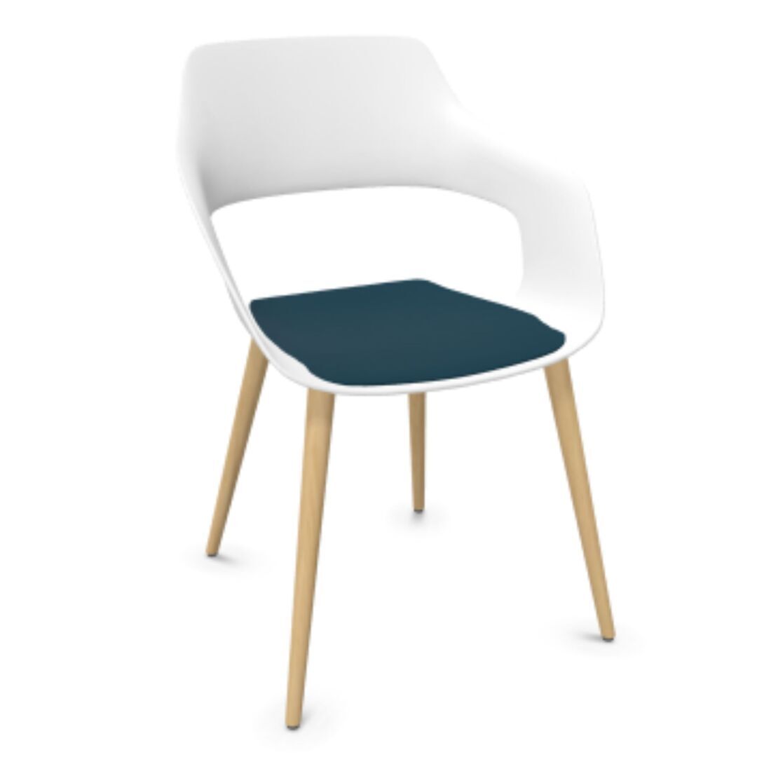 Wilkhahn Bürostuhl Occo 222/21 von Wilkhahn Weiss, Deep water 39, Eiche natur geölt