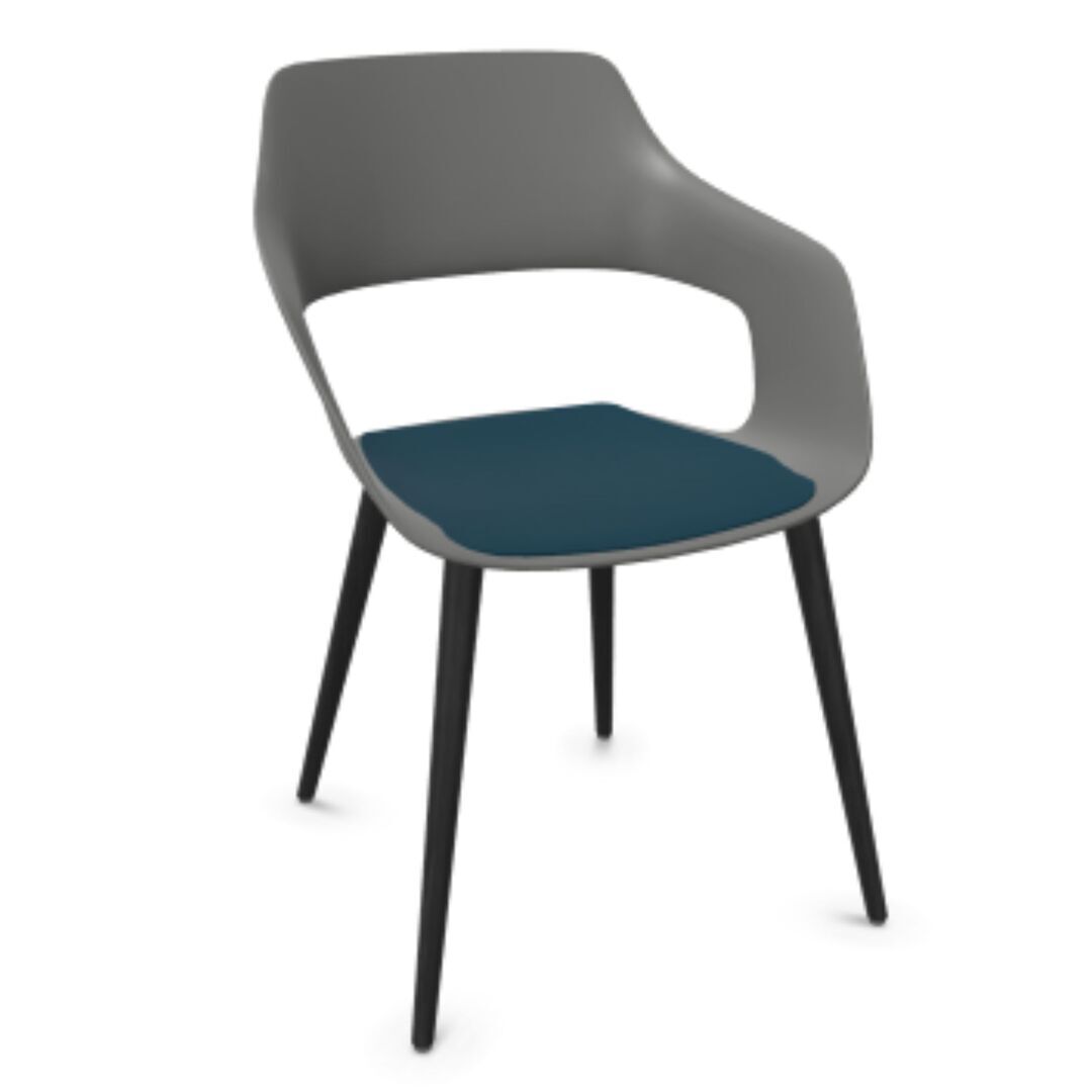 Wilkhahn Bürostuhl Occo 222/21 von Wilkhahn Grau, Deep water 39, Eiche schwarz lackiert