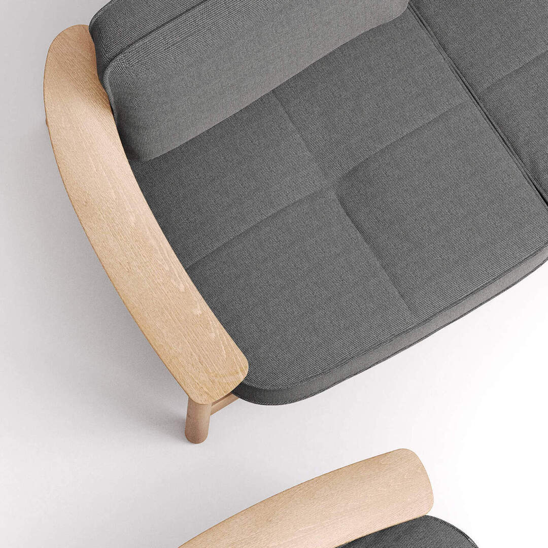 Twins Sofa 3-Sitzer -Teakholz von Emu