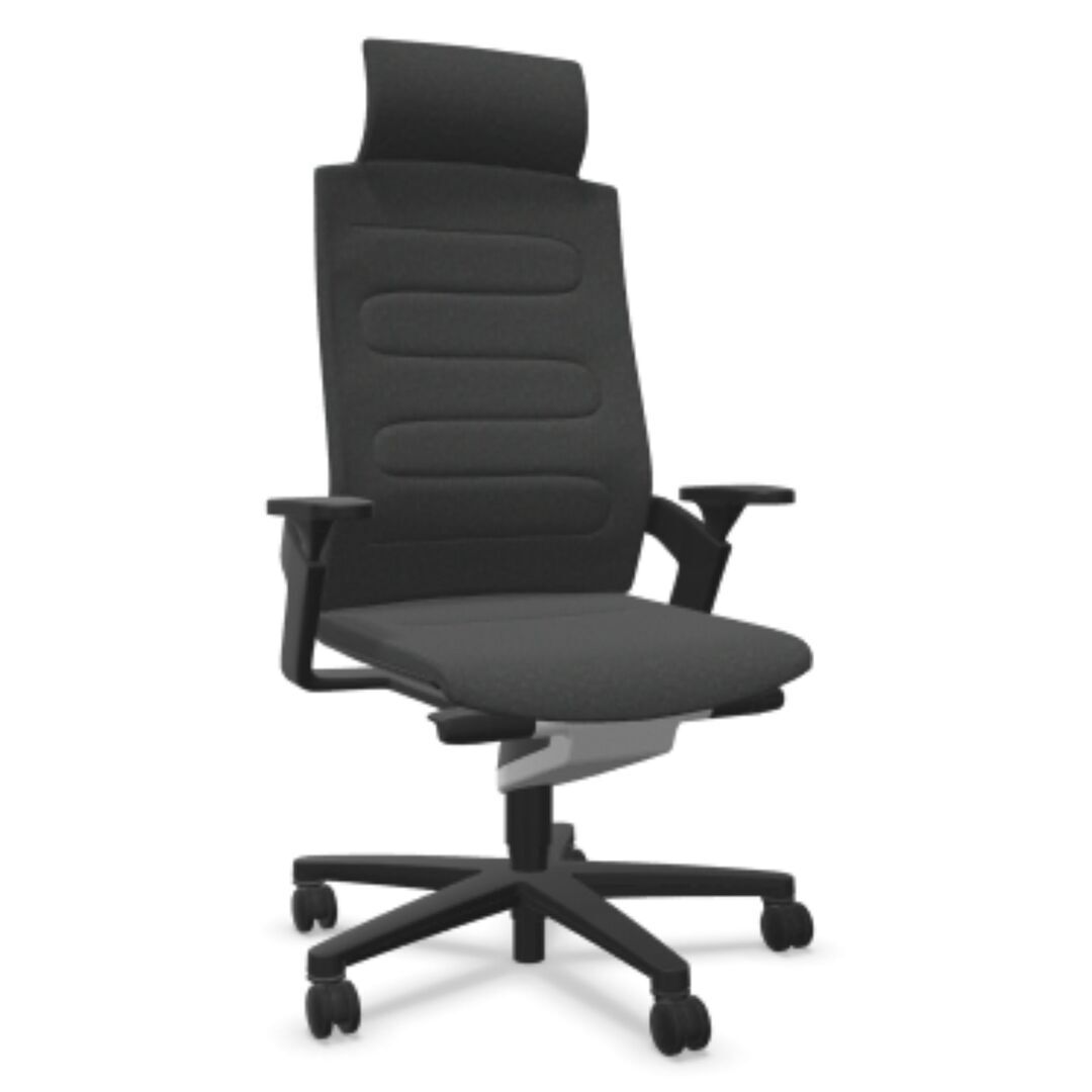 Wilkhahn Drehstuhl ON 175/73 von Wilkhahn Kunststoff schwarz, 60/1J Hellgrau meliert, Ohne, Hart, für Teppichboden