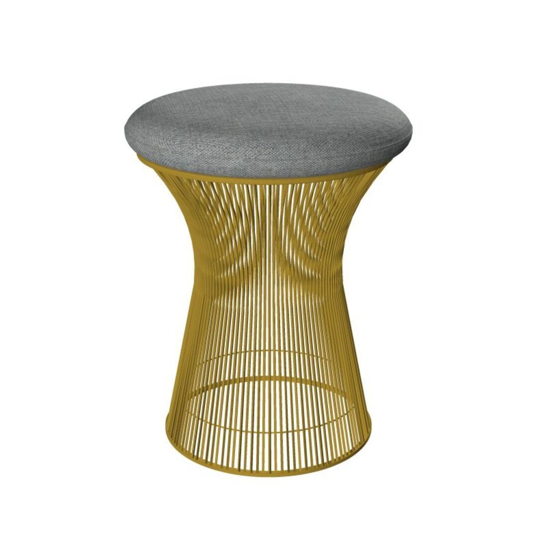 Knoll International Hocker Platner von Knoll International   Hallingdal 116H White Grey, 18k Gold überzogen