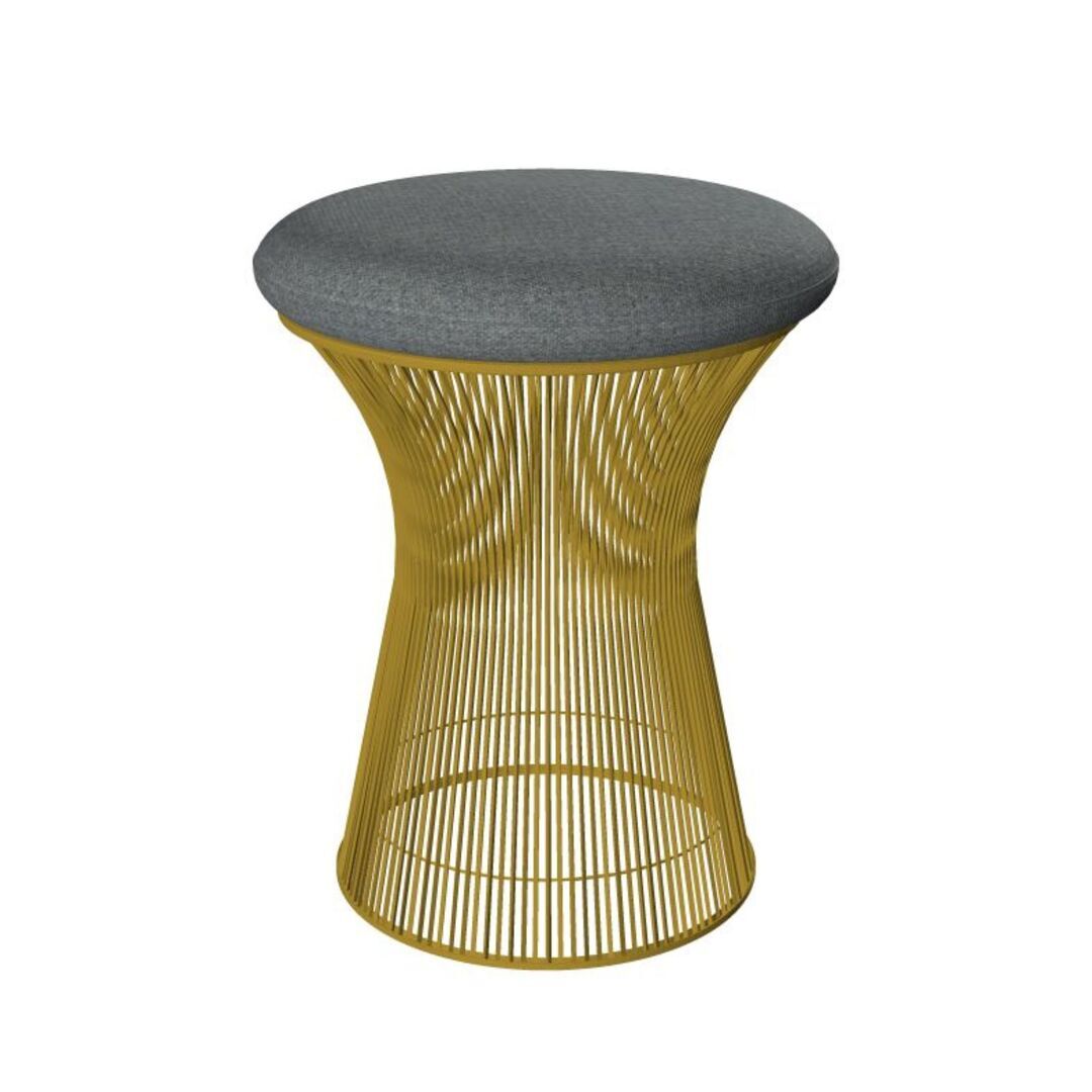 Knoll International Hocker Platner von Knoll International   Hallingdal 130H Light Grey, 18k Gold überzogen