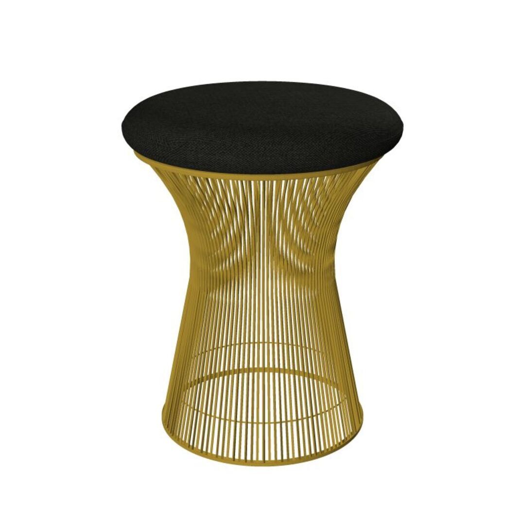 Knoll International Hocker Platner von Knoll International   Hallingdal 173H Dark Grey , 18k Gold überzogen