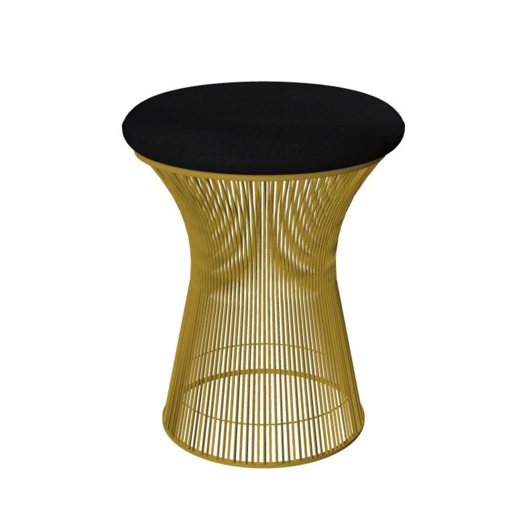 Knoll International Hocker Platner von Knoll International   Hallingdal 190H Black , 18k Gold überzogen
