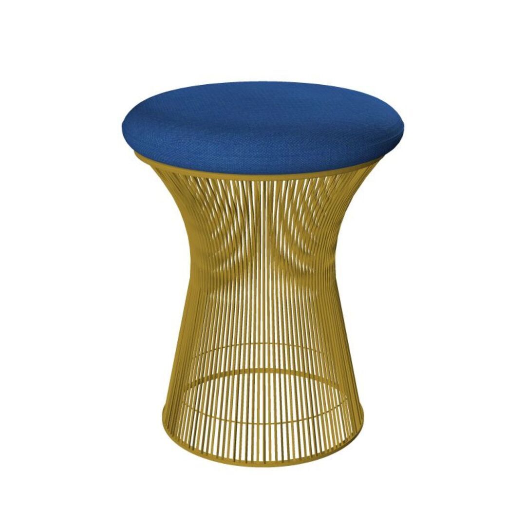 Knoll International Hocker Platner von Knoll International   Hallingdal 733H Light Blue , 18k Gold überzogen