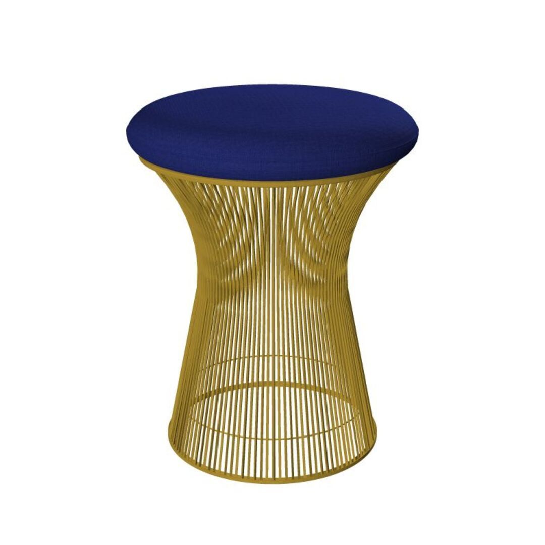 Knoll International Hocker Platner von Knoll International   Hallingdal 753H Navy Blue , 18k Gold überzogen