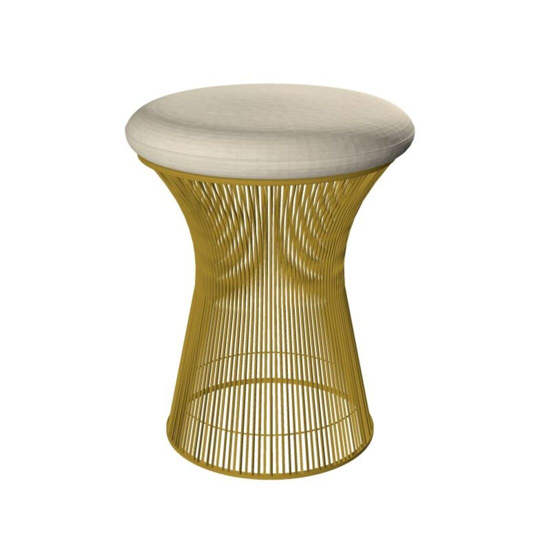 Knoll International Hocker Platner von Knoll International   Tonus 100T Ivory , 18k Gold überzogen