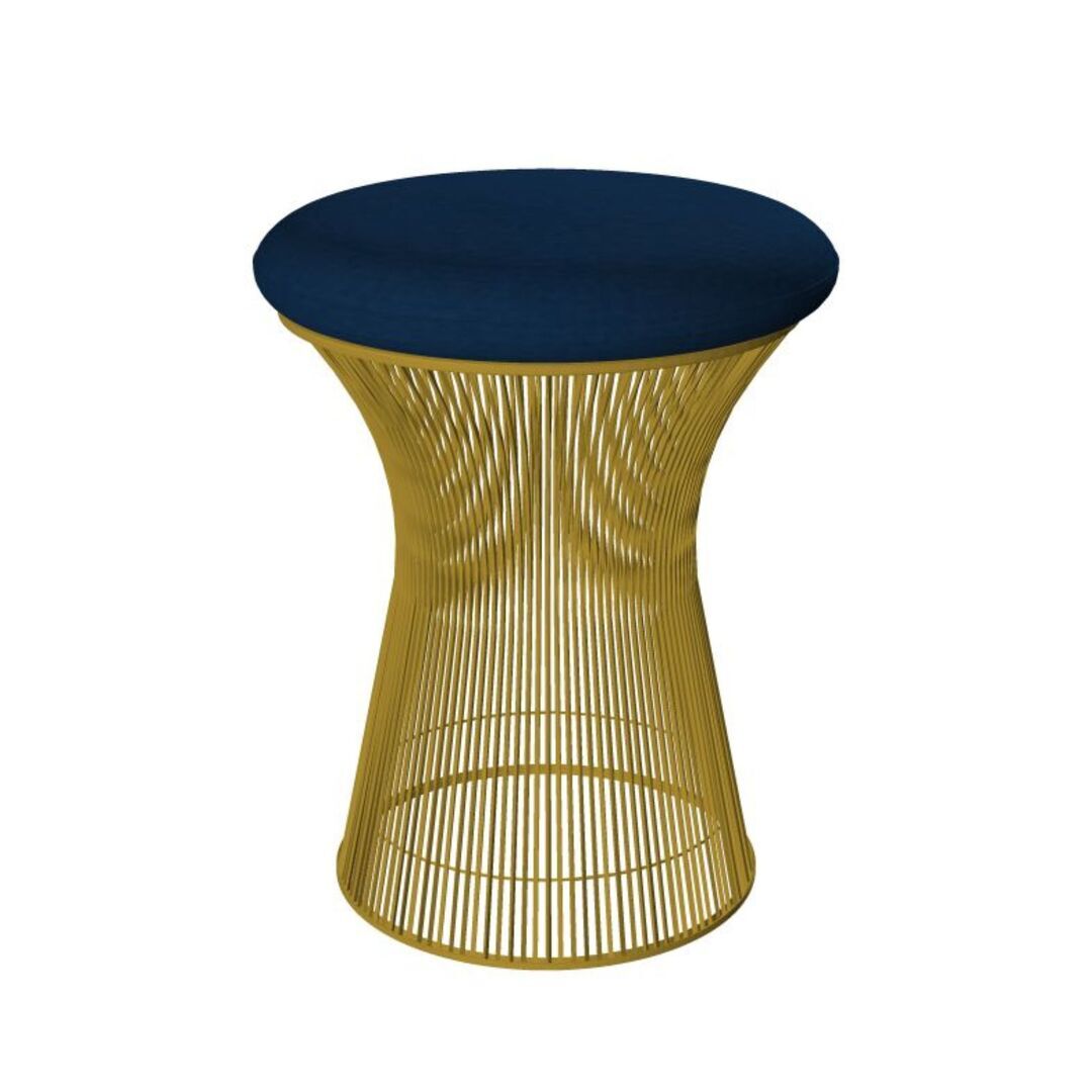 Knoll International Hocker Platner von Knoll International   Tonus 132T Dark Blue , 18k Gold überzogen