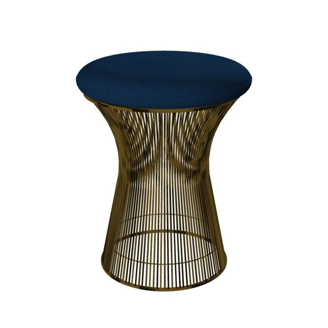 Knoll International Hocker Platner von Knoll International   Tonus 132T Dark Blue , Metallische Bronze