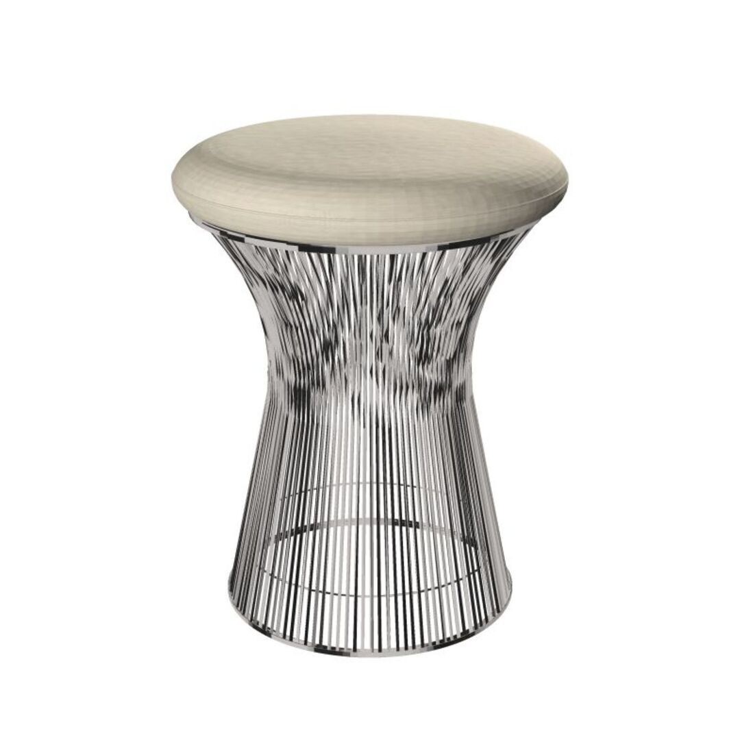 Knoll International Hocker Platner von Knoll International   Tonus 100T Ivory , Poliertes Nickel