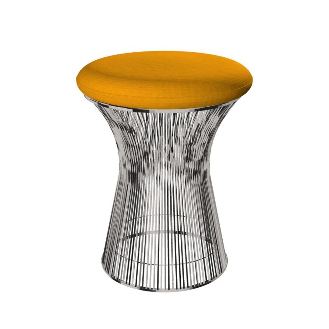 Knoll International Hocker Platner von Knoll International   Tonus 124T Yellow, Poliertes Nickel