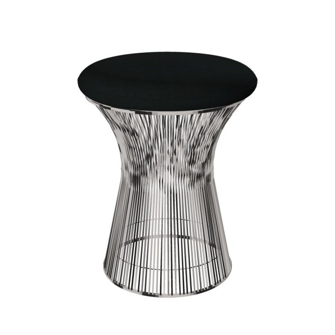 Knoll International Hocker Platner von Knoll International   Tonus 128T Black, Poliertes Nickel