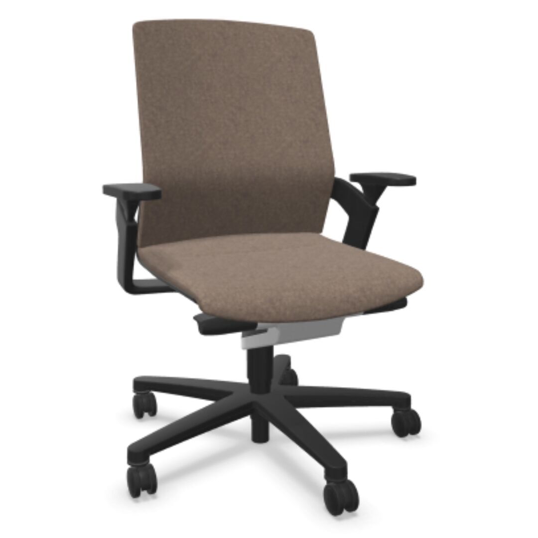 Wilkhahn Drehstuhl ON 174/7 von Wilkhahn Kunststoff schwarz, 60/86 Beige meliert, Mit , Weich, für harte Böden
