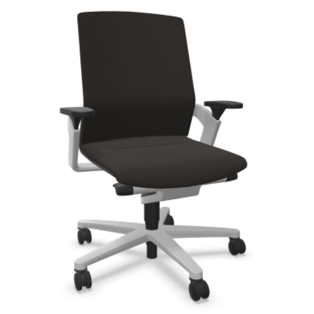 Wilkhahn Drehstuhl ON 174/7 von Wilkhahn Aluminium beschichtet﻿﻿﻿ , 60/08 Schwarz, Ohne, Hart, für Teppichboden