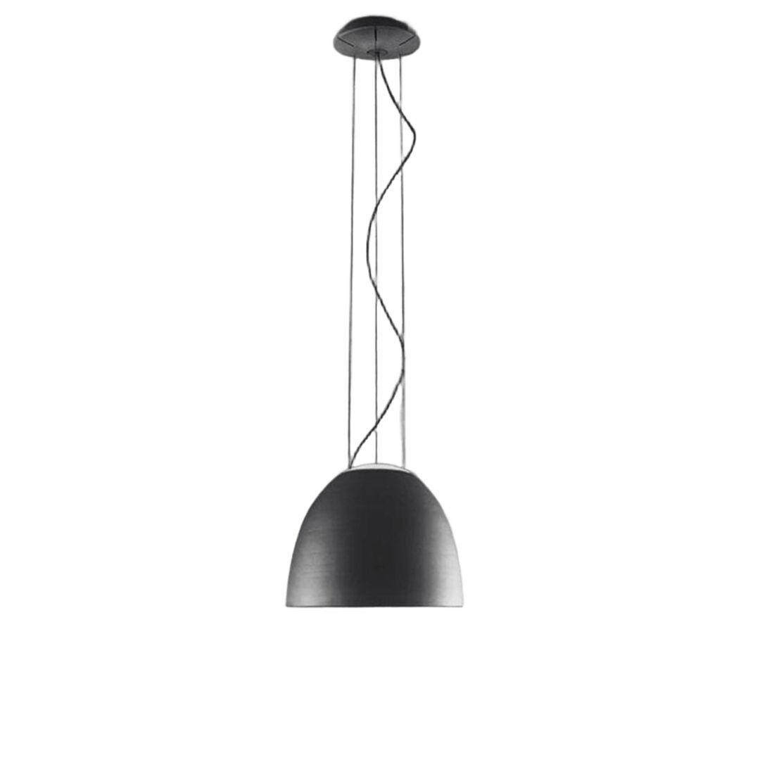 Artemide Pendelleuchte Nur Mini LED von Artemide  Hellrosa RAL 3015, Weiss / Weiss, inkl. LED, Anthrazit - grau
