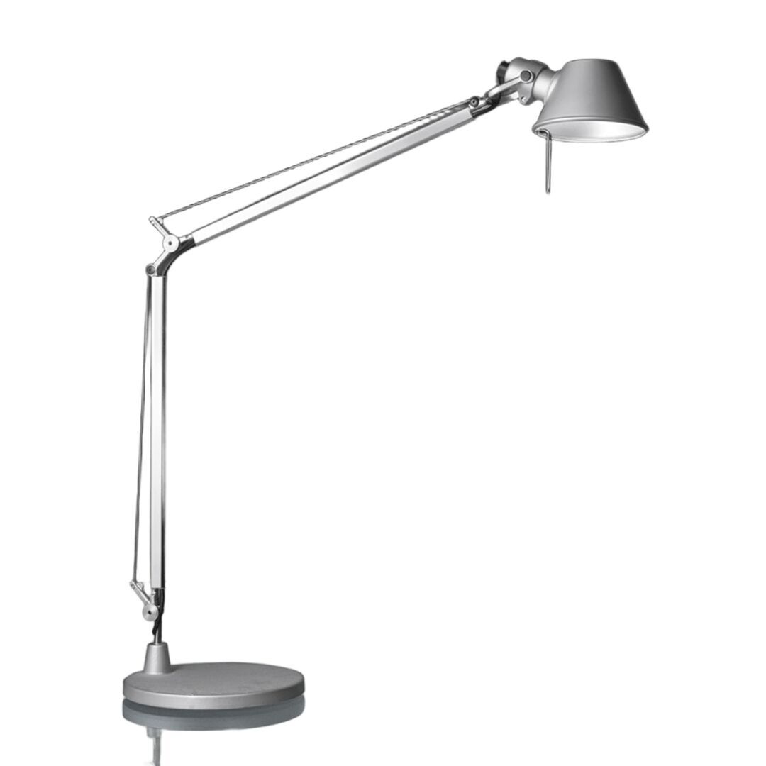 Artemide Body Tolomeo Midi Tavolo LED von Artemide Hellrosa RAL 3015, Weiss / Weiss, Aluminium