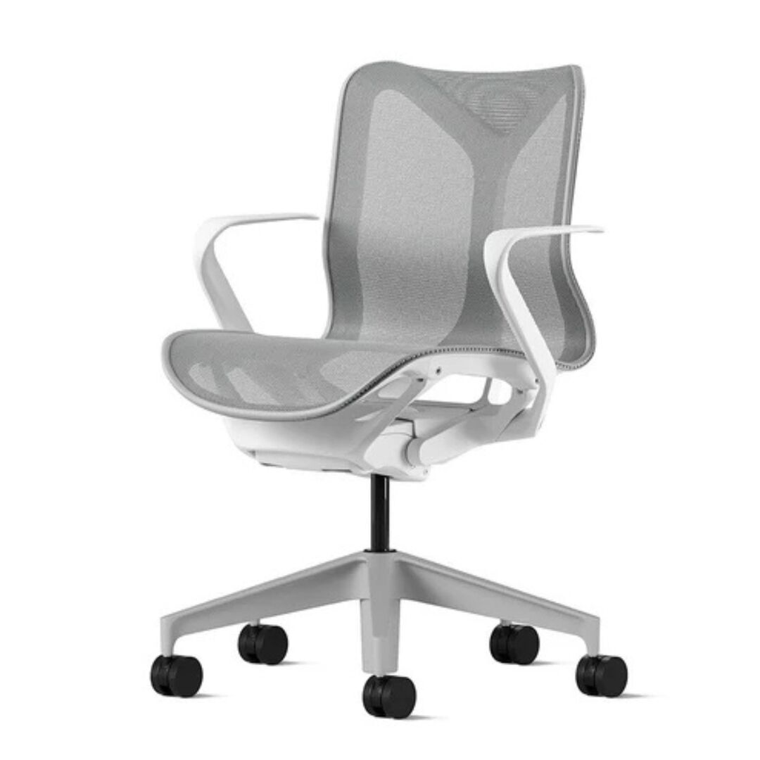Herman CPH Bürostuhl Cosm von Herman Miller Weiss / Mineral Grau, Klein - H: 1031 mm, Höhenfixiert