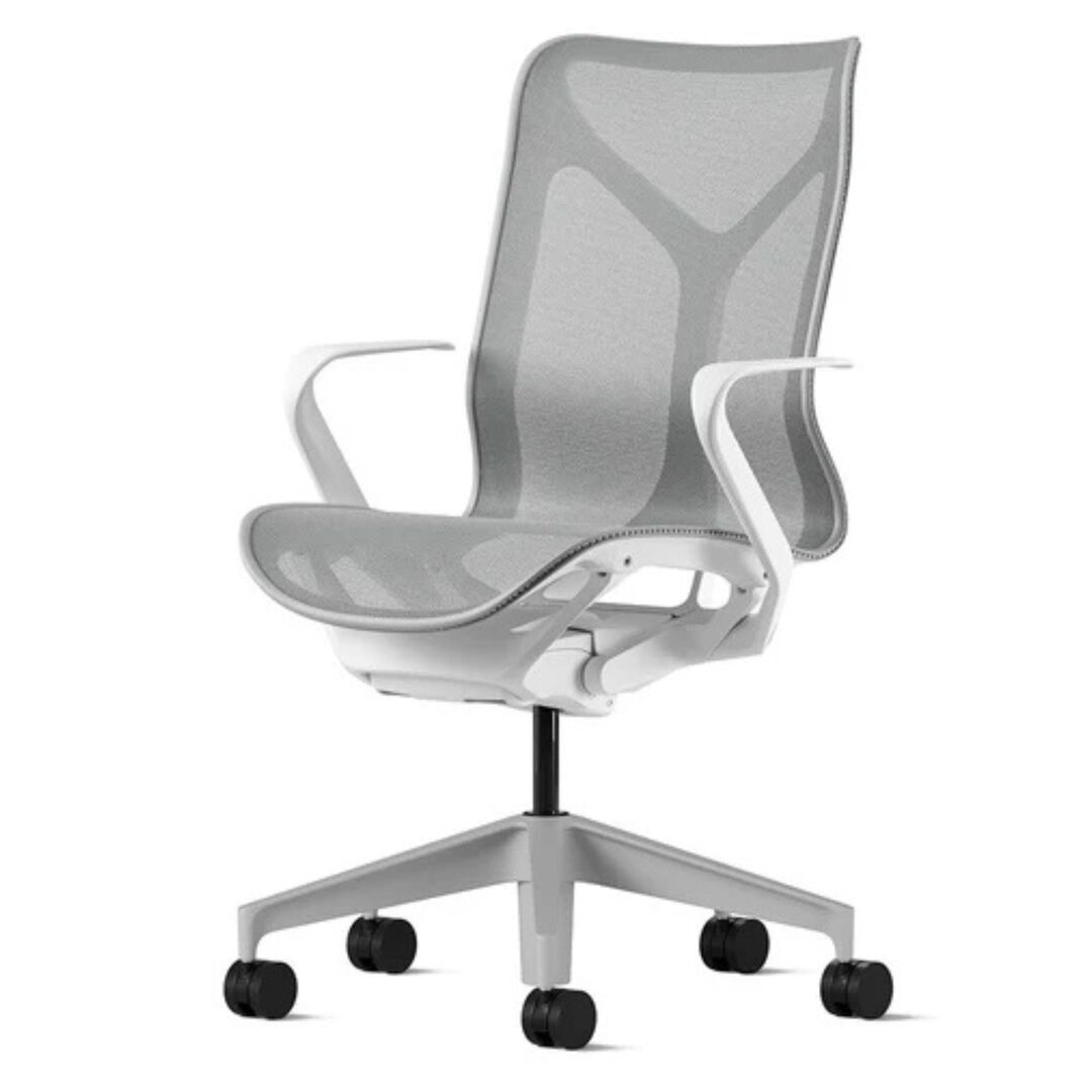 Herman CPH Bürostuhl Cosm von Herman Miller Weiss / Mineral Grau, Mittel - 1156 mm, Höhenfixiert