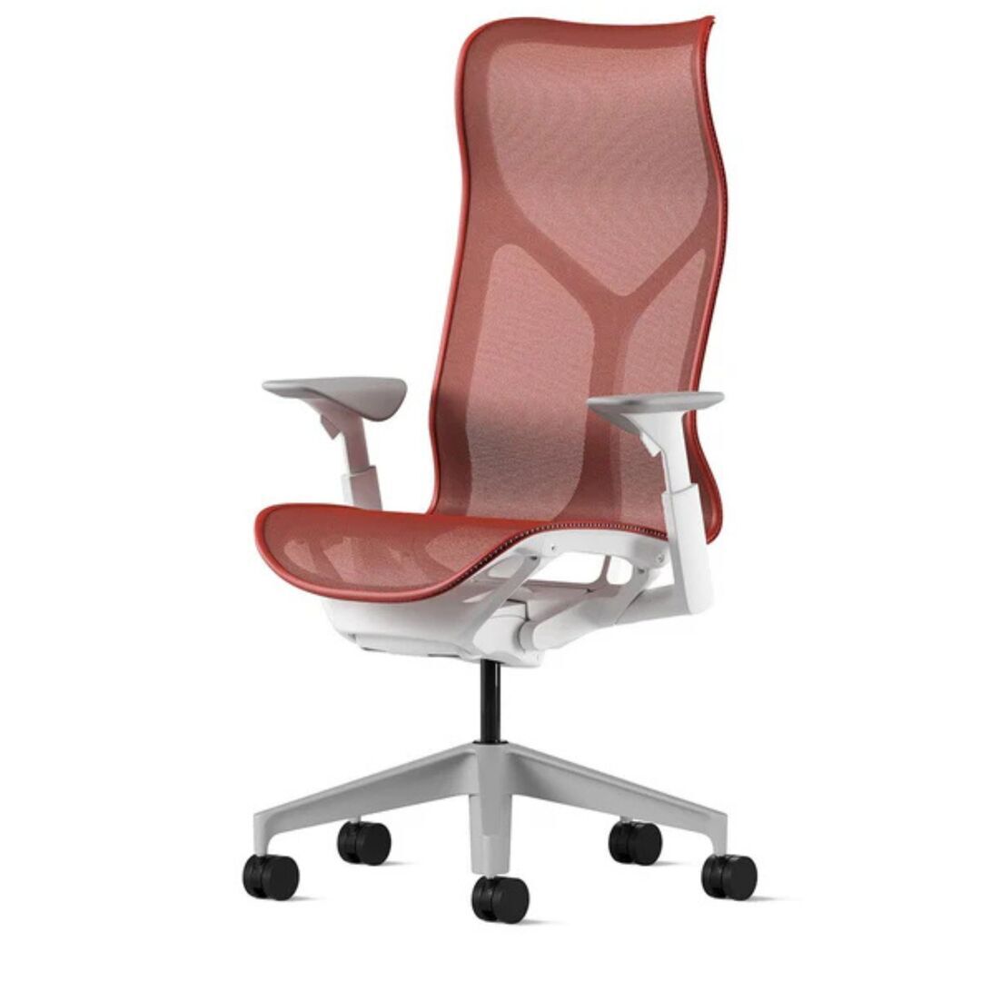 Herman CPH Bürostuhl Cosm von Herman Miller Weiss / Canyon Rot, Gross - 1311 mm, Höhenverstellbar