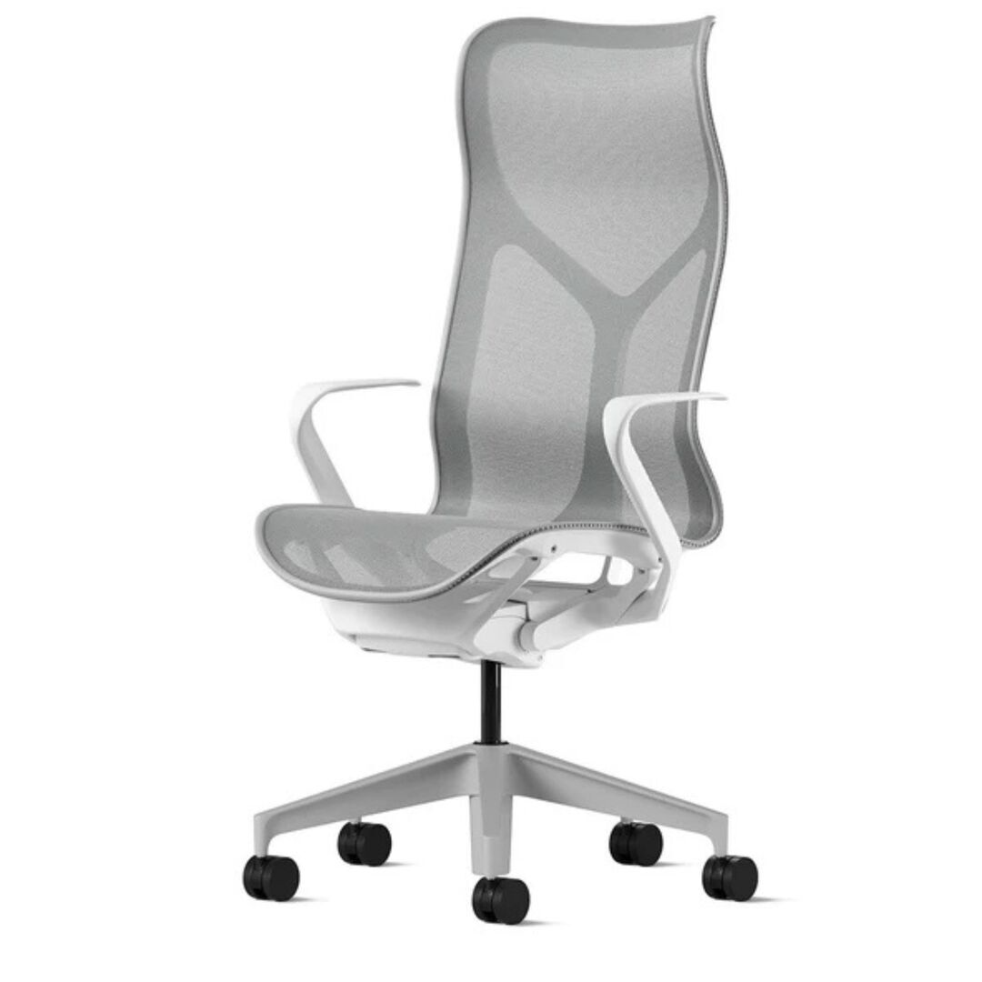 Herman CPH Bürostuhl Cosm von Herman Miller Weiss / Mineral Grau, Gross - 1311 mm, Höhenfixiert