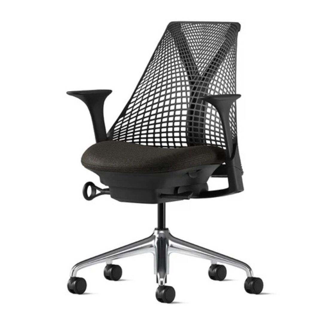 Herman CPH Bürostuhl Sayl von Herman Miller Blazer Schwarz, Schwarz Poliert, Armlehne - Fixiert / Rückenstütze - Kein zusätzlicher Support