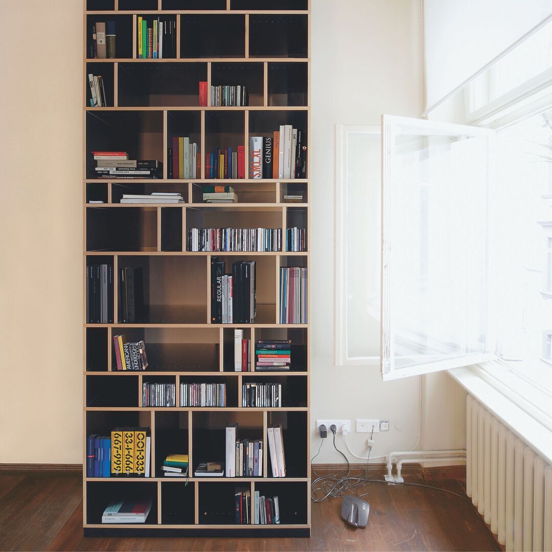 Nils Holger Moormann Regal Egal H: 226.2 cm - 9 Stufen FU schwarz, B: 116.8 cm