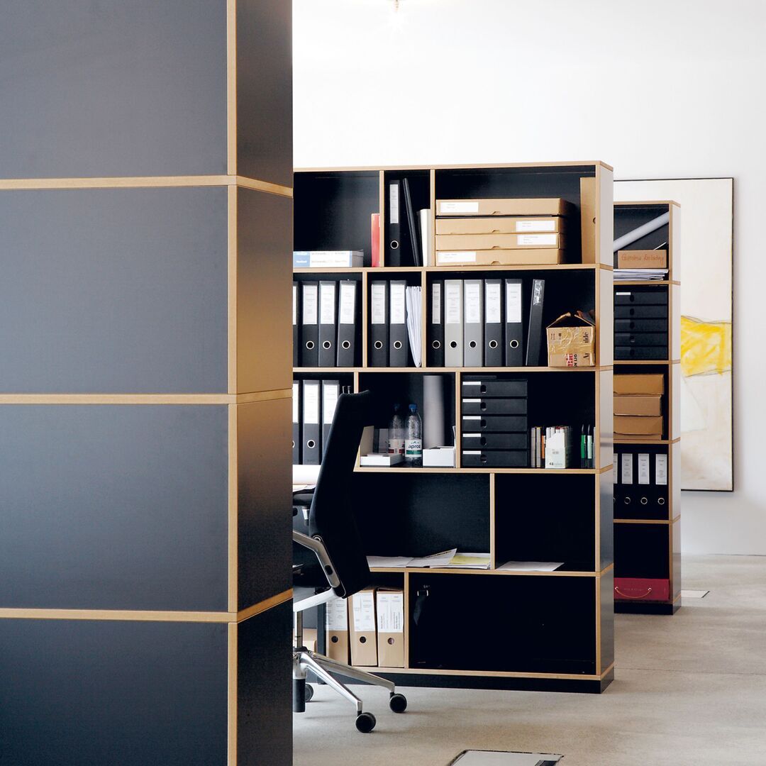 Nils Holger Moormann Regal Egal H: 226.2 cm - 9 Stufen FU schwarz, B: 116.8 cm