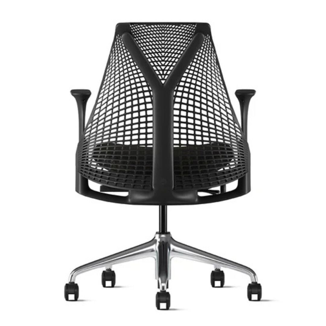 Herman CPH Bürostuhl Sayl von Herman Miller Blazer Schwarz, Schwarz Poliert, Armlehne - Fixiert / Rückenstütze - Kein zusätzlicher Support