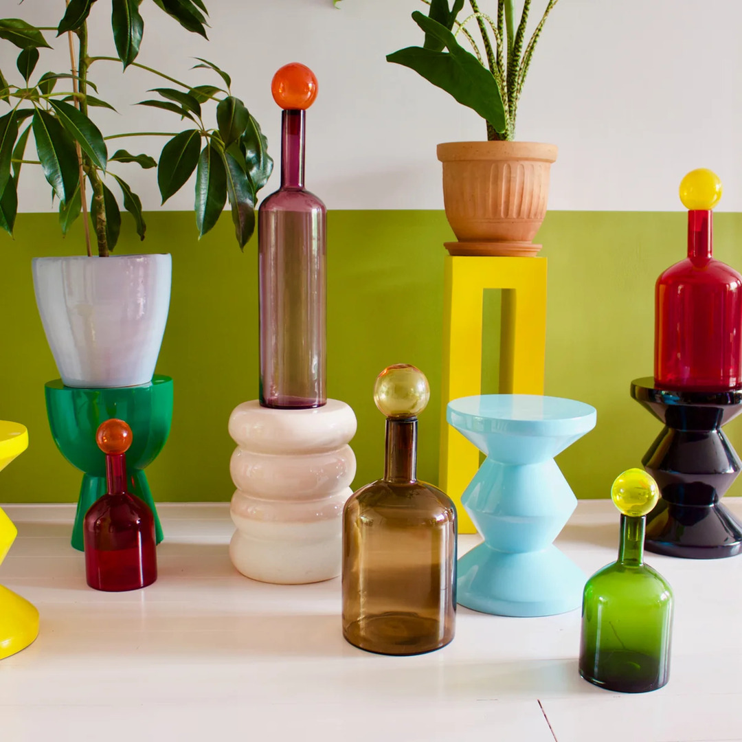 Pols Potten Buntes 4-er Set 'Bubbles and Bottles' Glas