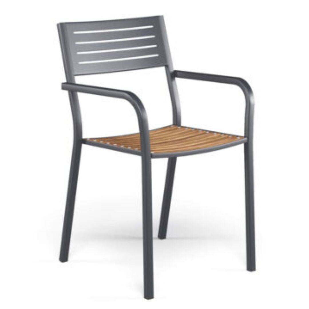 Armlehnstuhl Segno mit Teak - 4er Set von Emu