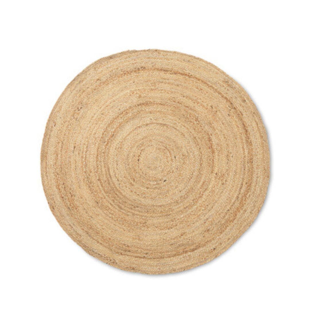 Ferm Living Juteteppich Eternal Round von Ferm Living Natur, Klein - Ø: 120 cm