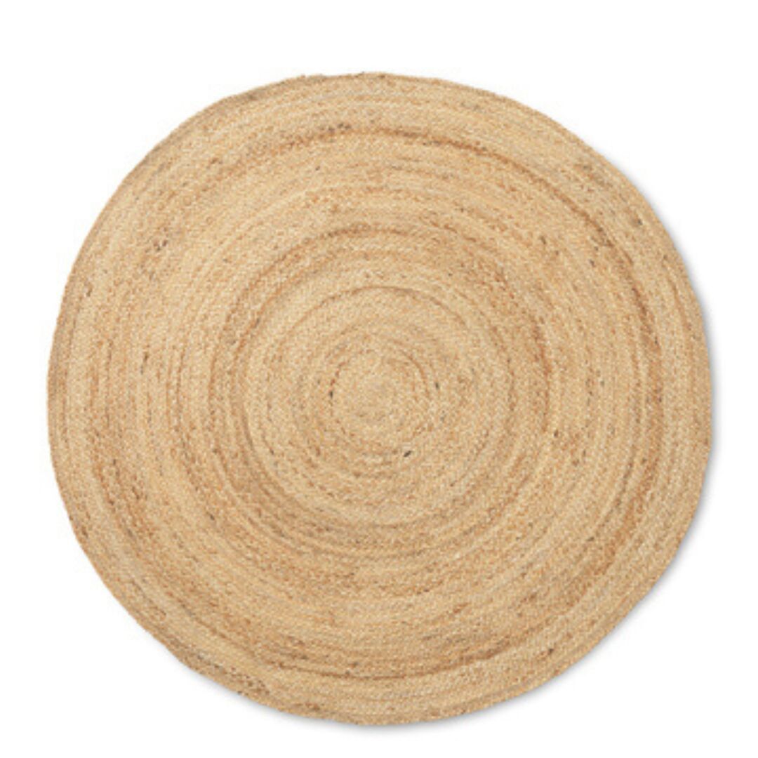 Ferm Living Juteteppich Eternal Round von Ferm Living Natur, Gross - Ø: 240 cm