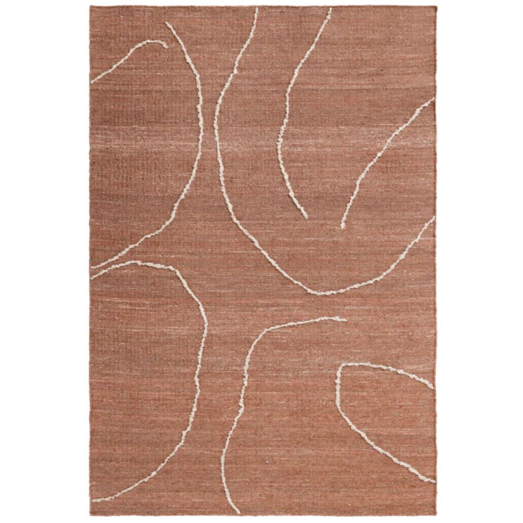 Ferm Living Jute Teppich Gesso von Ferm Living Terracotta / Off-white, Gross - L: 300 cm / B: 200 cm