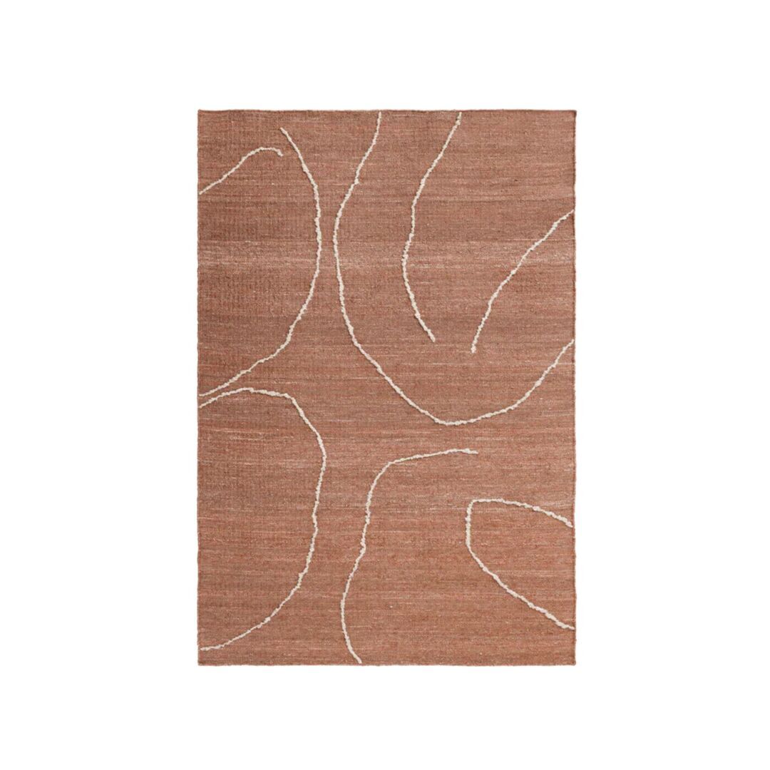 Ferm Living Jute Teppich Gesso von Ferm Living Terracotta / Off-white, Klein - L: 200 cm / B: 140 cm