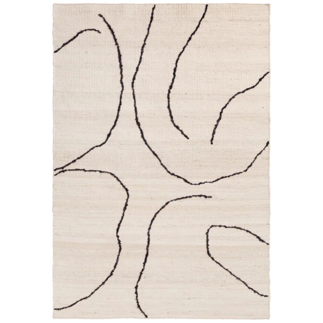 Ferm Living Jute Teppich Gesso von Ferm Living Off-white / Dark Fig, Gross - L: 300 cm / B: 200 cm